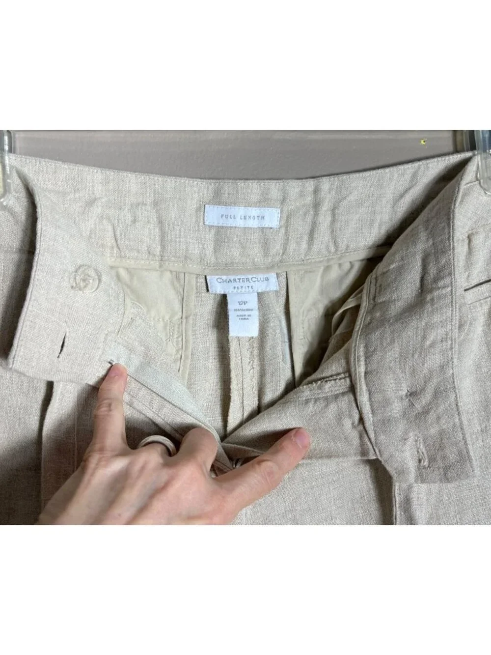 NWT Linen Pants Flax Resort Coastal Vacation Brunch Festival Charter Club Wom 12